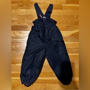 H&M fleece lined waterproof snow bib for toddler
